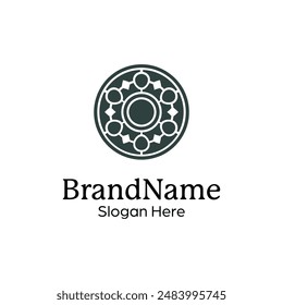 Abstrakte symmetrische Mandala Muster Logo Design Vorlage