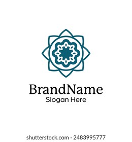 Abstract symmetric Mandala Pattern Logo Design Template