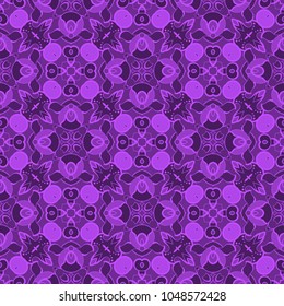 Abstract symmetric seamless pattern. Decorative background in ethnic style. The rich decor of the shapes and lines for design of cloth or paper. Vector illustration.