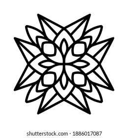 Abstract symmetric symbol.Geometric circle element for design.Outline mandala.