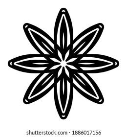 Abstract symmetric symbol.Geometric circle element for design.Outline mandala.