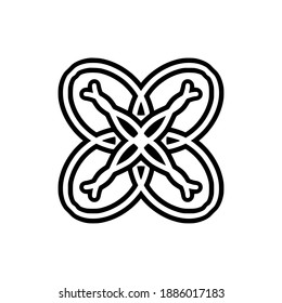 Abstract symmetric symbol.Geometric circle element for design.Outline mandala.