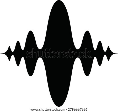 Abstract symmetrical audio waveform sound frequency graphic with waveform frequency vibration abstract amplitude oscilloscope spectrum technology visualization isolated