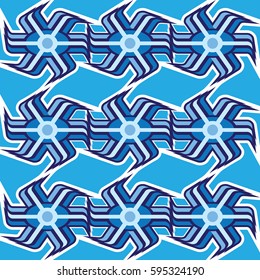 Abstract symmetrical background pattern in shades of blue