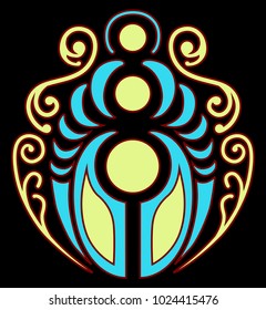 Abstract symmetrical color pattern for a tattoo, as well as a symbol, a generic sign.