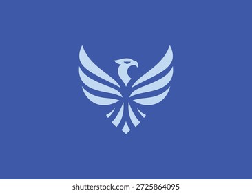 Abstractas logotipo de águila simétrica para poder, liderazgo o marca corporativa.