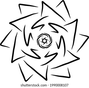 Patrón de línea de flor abstracta y simétrica