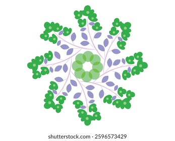 Abstract symmetrical flower radial vector design