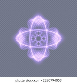 Abstract symmetrical fractal light lines on the theme of Catholic decor on a transparent background. Vector	
