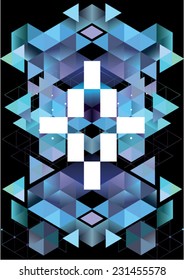 Abstract symmetrical geometric pattern. Modern design: web pages, flyers. 