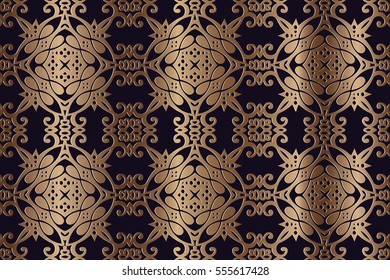 abstract symmetrical gold openwork pattern of ethnic style Victorian