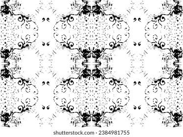 Abstract symmetrical grunge background. Seamless pattern