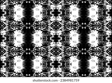 Abstract symmetrical grunge background. Seamless pattern
