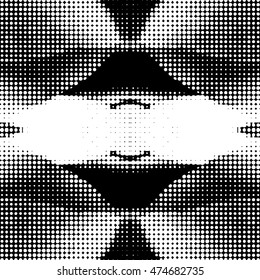  Abstract symmetrical halftone background.
