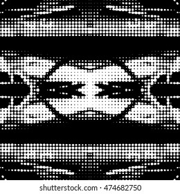  Abstract symmetrical halftone background.