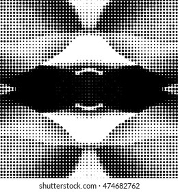  Abstract symmetrical halftone background.