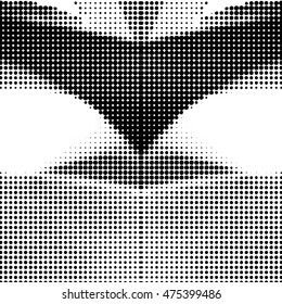 Abstract symmetrical halftone background.