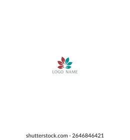 Abstraktes symmetrisches Logo einzeln auf weißem Hintergrund. 