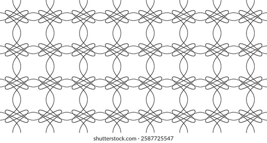 Abstract Symmetrical Line Pattern in Black.