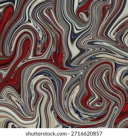 Abstract symmetrical ornamental pattern in red blue tones, decorative repeating background with geometric symmetry, artistic texture design.