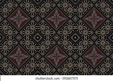 abstract symmetrical pattern retro vintage element medieval decoration on a dark background