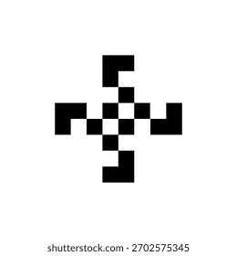 Abstrato Simétrico Pixelizado Ícone de símbolo de ícone de logotipo ícone de vetor de estoque plano
