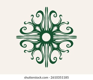 Abstract symmetrical shape cyber sigilism ornament symbol clip art ornate streetwear clothing element design illustration vector ink tattoo sticker