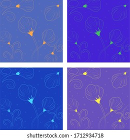 Abstract symmetrical star backgrounds. Various color combinations.