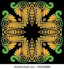 abstract symmetrical texture decorative pattern of the elements of geometric figures on a colored background
