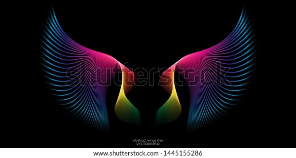 Abstract Symmetry Bird Wings Line Rainbow Stock Vector (Royalty Free ...