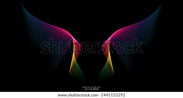 Abstract Symmetry Bird Wings Line Rainbow Stock Vector (Royalty Free ...