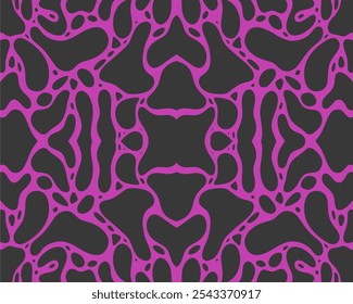 Abstrato simetria bolha ácida motivo sabão roxo padrão textura líquida roupas roupas roupas moda têxtil design plano de fundo vetor editável