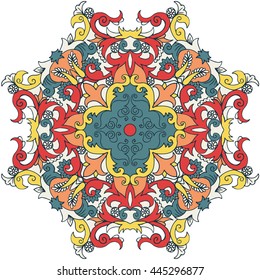 Abstract symmetry ornament ,floral pattern vector illustration for design.