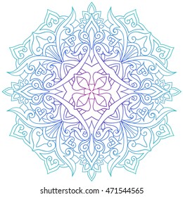 Abstract symmetry ornament, floral pattern vector illustration for design, print, greeting card.