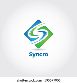 Abstract Sync Letter S Logo Symbol