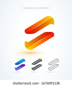 Abstract synergy Logo design template. Application icon. Letter S