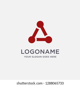 Abstract synergy triangle link connection Logo Icon on white background