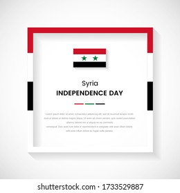 Abstract Syria flag square frame stock illustration. Artistic country frame with text for Independence day of Syria
