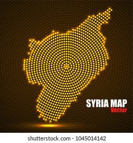 Abstract Syria map of glowing radial dots, halftone concept. Vector illustration, eps 10