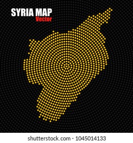 Abstract Syria map of radial dots, halftone concept. Vector illustration, eps 10
