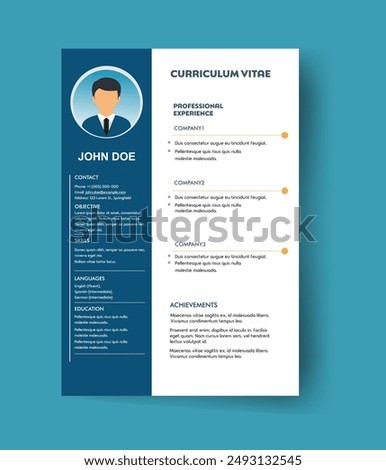 Abstract sytle cv templates. Professional and modern resume, cover letter business layout job applications. Vector modern minimalist presentation.