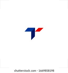 flecha de diseño inicial del logotipo de la letra T abstracta