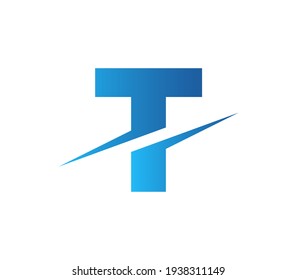Resumen del logotipo de la letra T con el vector de concepto de corte. Logo de la letra T de Slice colorida moderno, minimalista, elegante, de marca y de moda