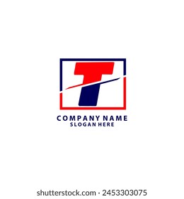 Logo Abstractas de la letra T con Vector de concepto de corte