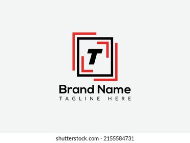 Abstract T letter modern initial logo design