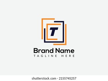 Abstract T letter modern initial logo design