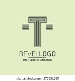 Abstract T letter vector logo icon template