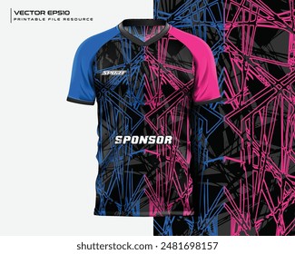 Abstract t shirt jersey sport mockup for soccer, football, gaming, cycling design kit