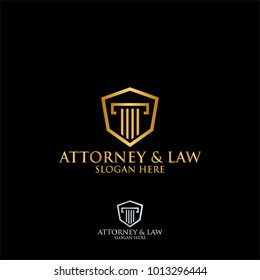 Abstract table hexagon attorney law logo template vector