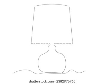 Abstract table lamp with lampshade continuous one line art drawing